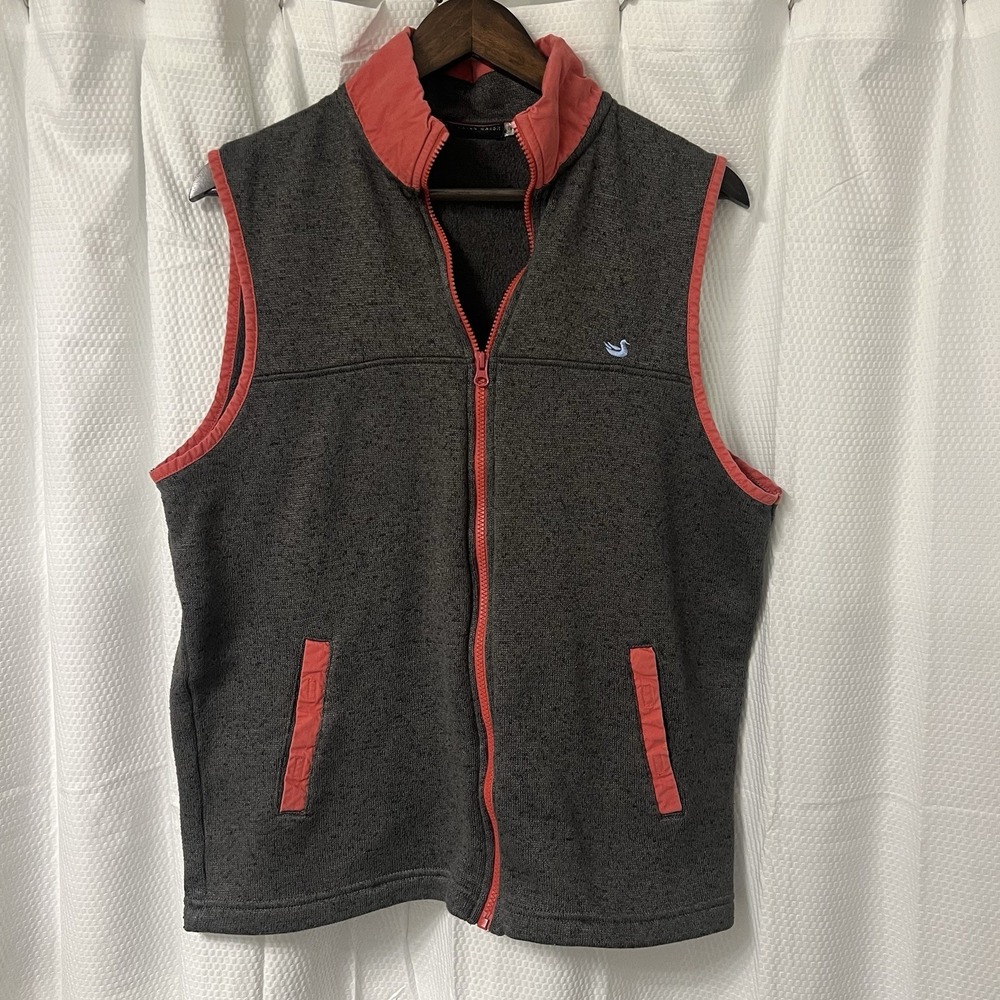 Southern Marsh FieldTech Full Zip Vest Gray W/ Pockets Fleece Mens Size Medium